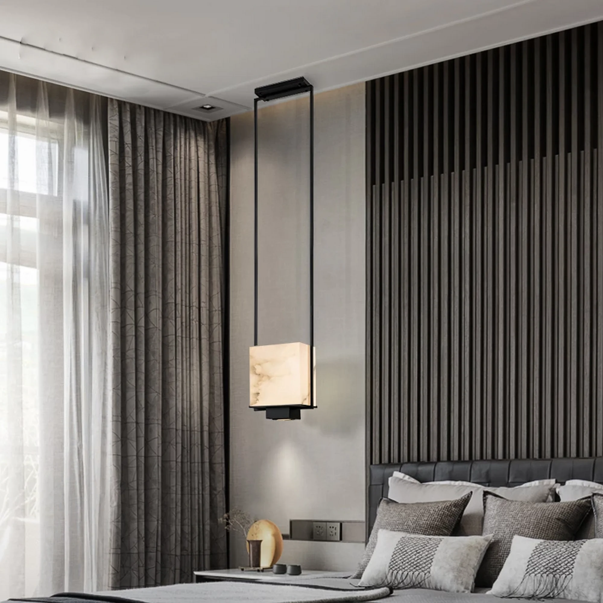 Sophisticated interior showcasing Marble & Stone Design Pendants with natural textures and soft lighting, adding a timeless, premium accent to modern spaces