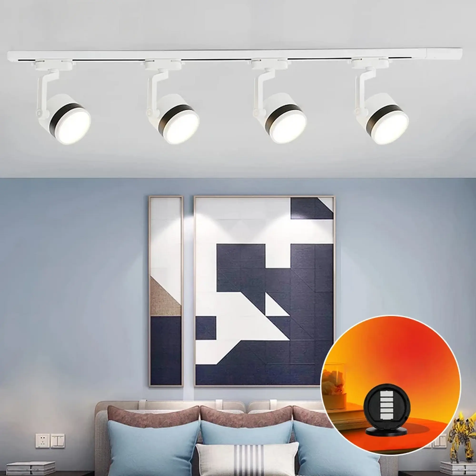 Modern Style Black & White Adjustable Track Light - Image 3