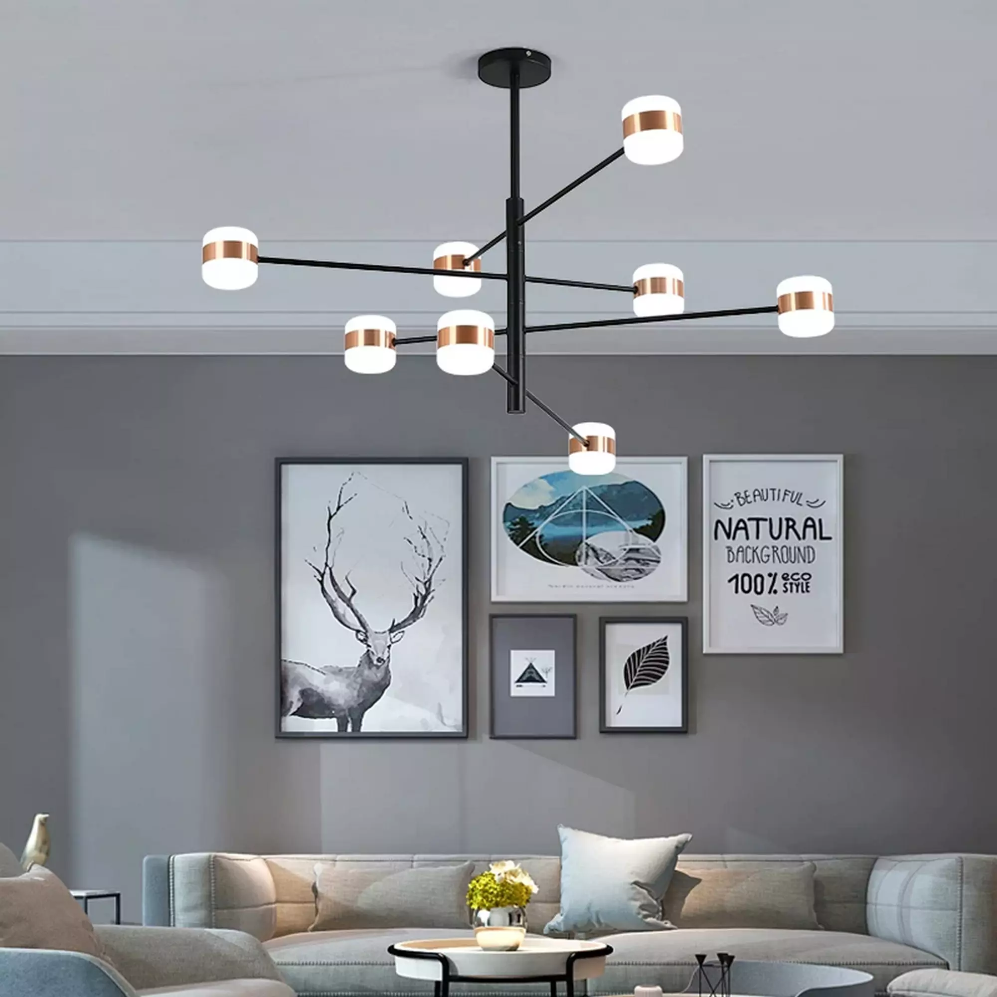 Modern Aluminum Long Arm Chandelier - Image 2