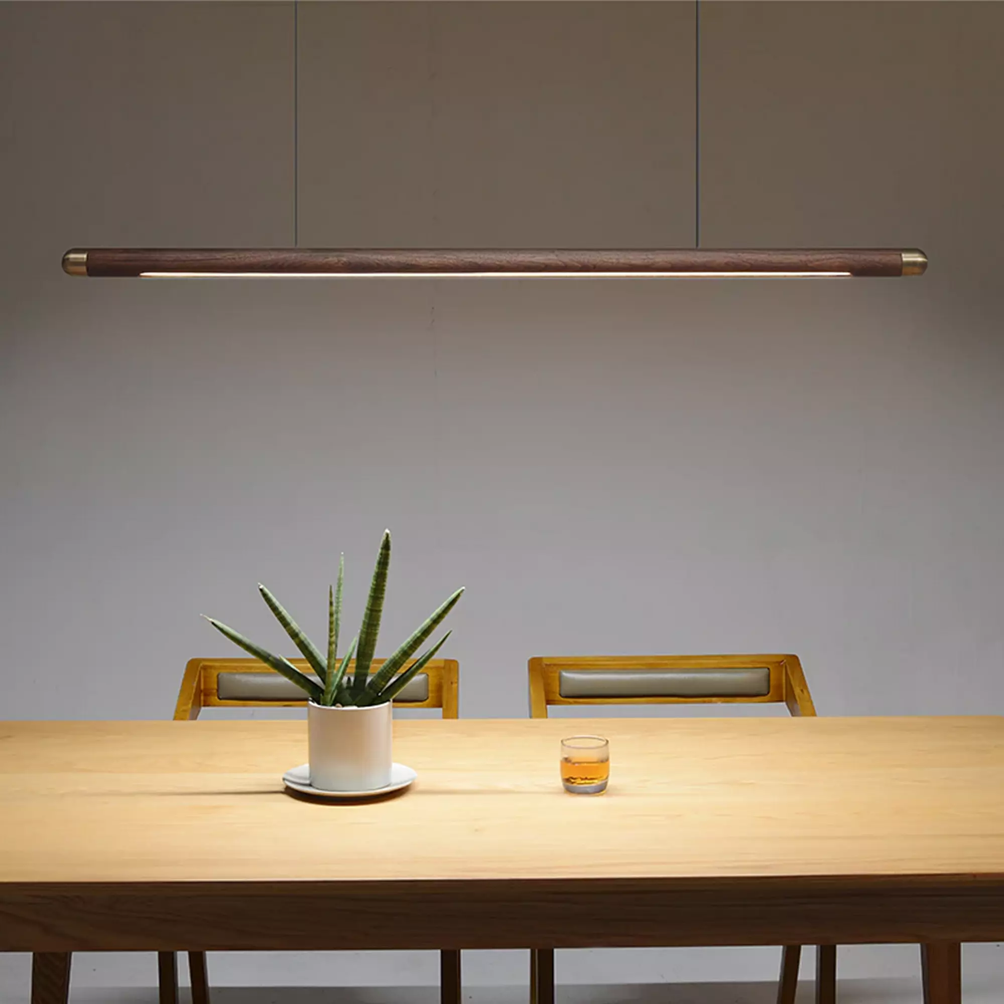 Modern Black Walnut LED Chandelier - Image 2