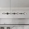 Modern Copper Bar Glass Chandelier - Thumbnail Image 2