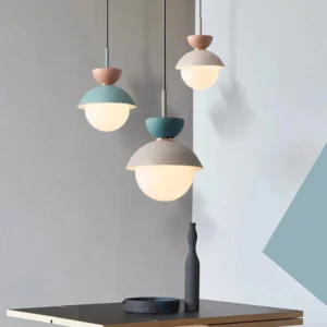 Pastel Colourful Glass Ball Pendant Light