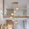 Charming Black & Gold Spiral Staircase Chandelier - Thumbnail Image 2