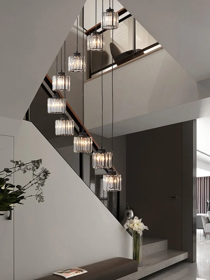 Charming Black & Gold Spiral Staircase Chandelier - Image 6