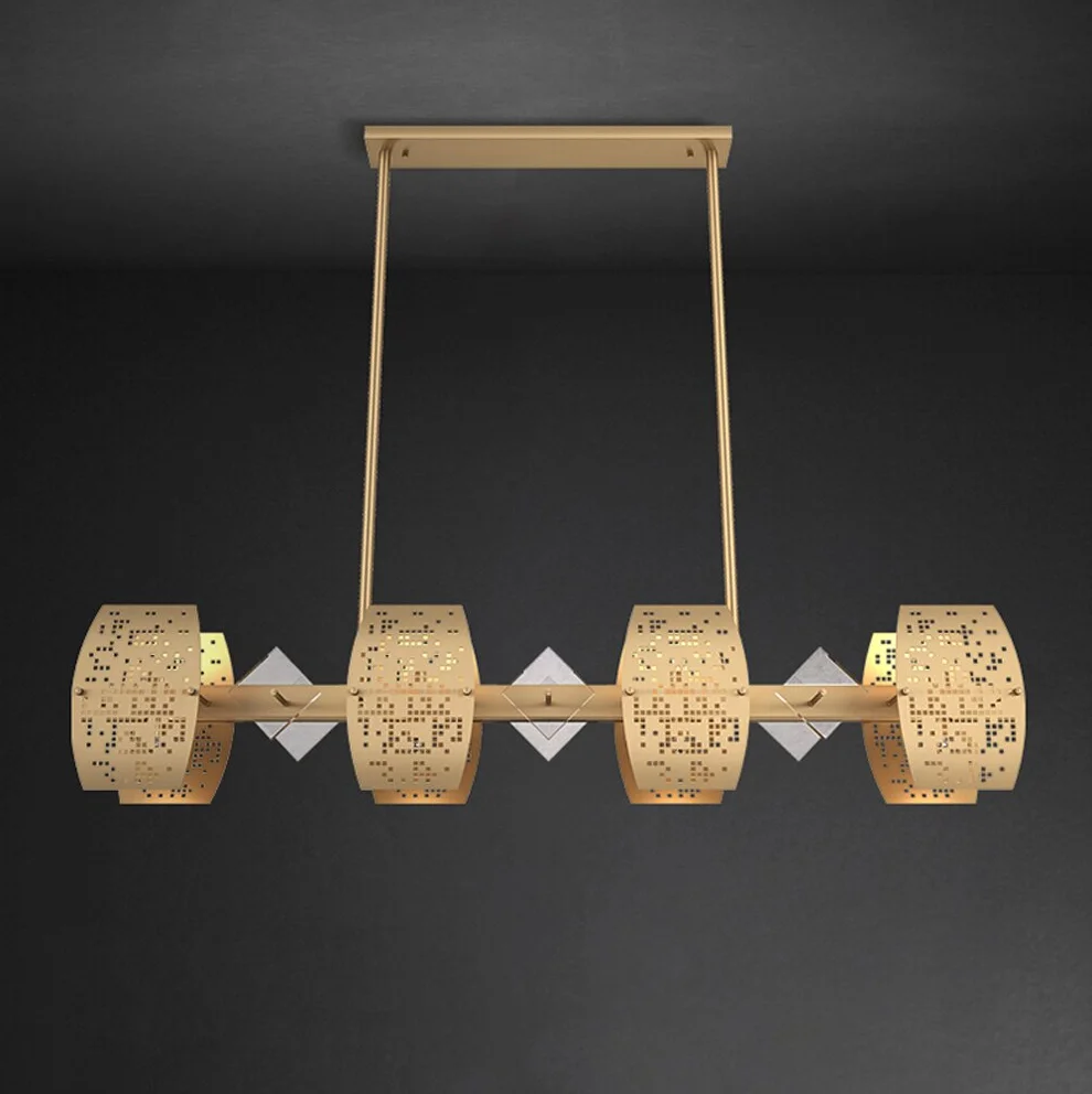 Contemporary Gold Crystal Chandelier - Image 10
