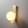 European Glass Ball Gold Wall Lamp - Thumbnail Image 2