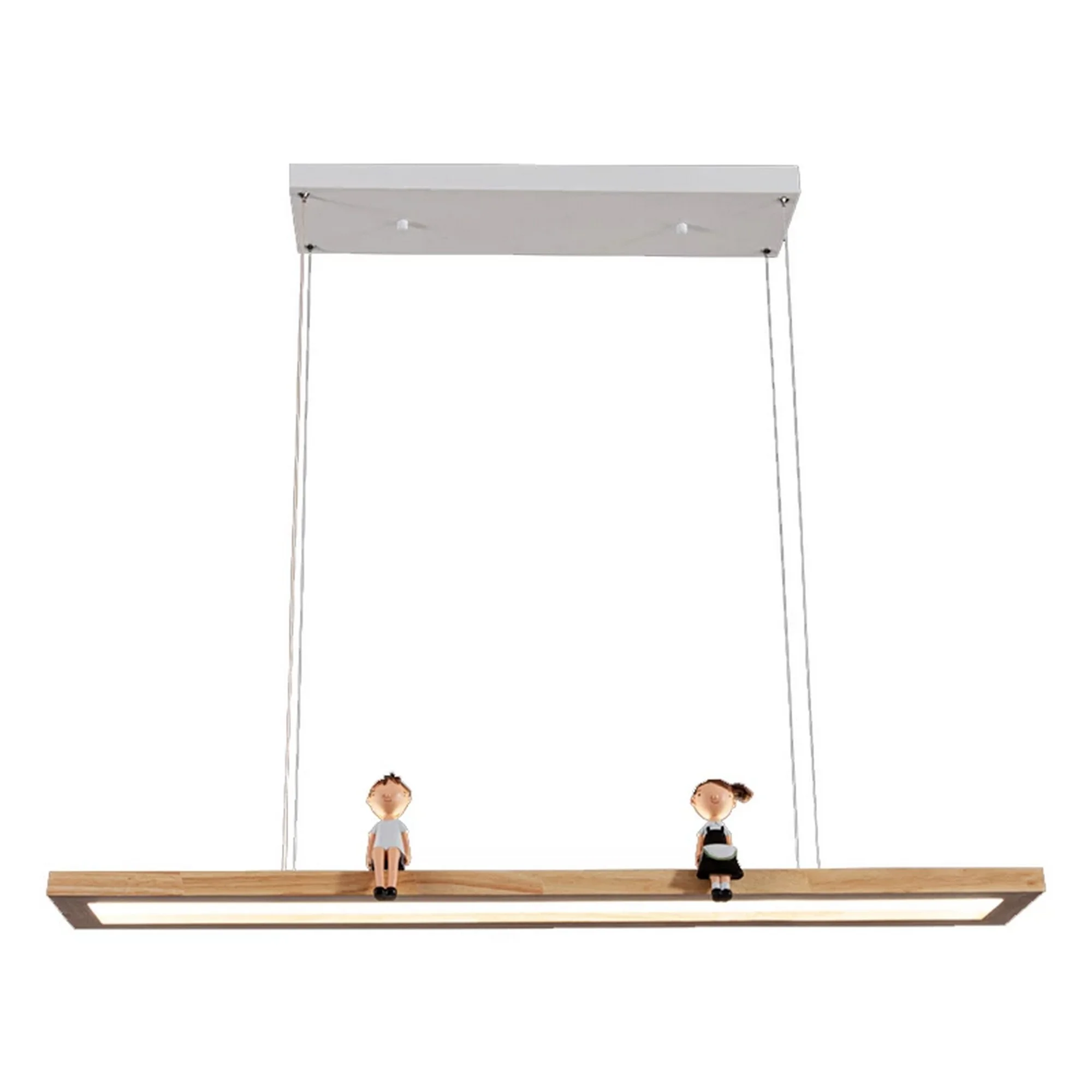 Nordic Style Rectangular Wooden Chandelier - Image 4