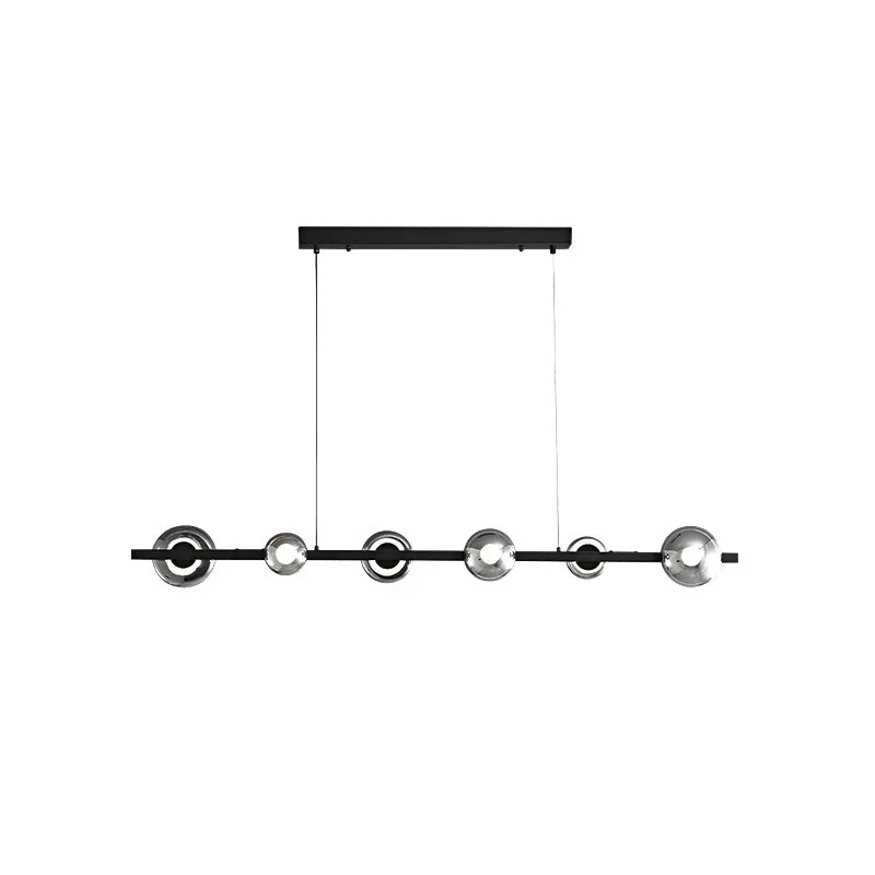 Modern Copper Bar Glass Chandelier - Image 8
