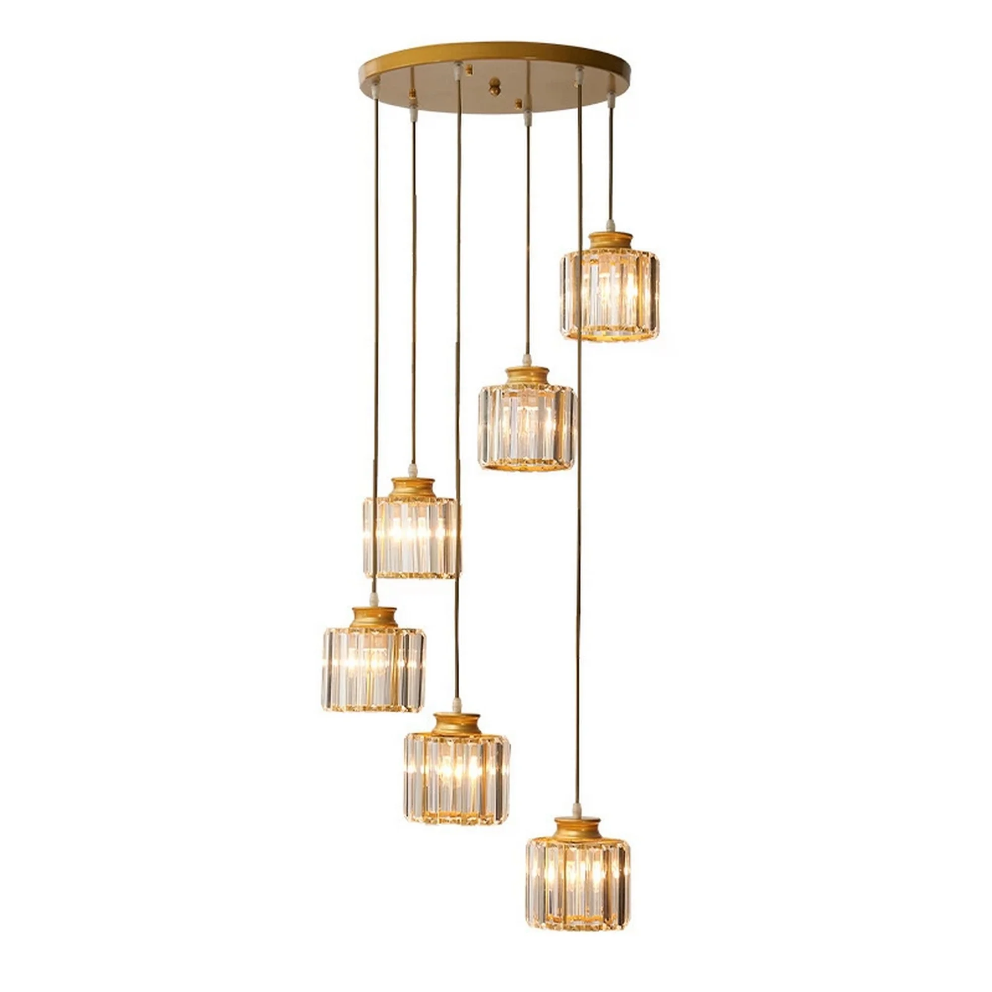 Charming Black & Gold Spiral Staircase Chandelier - Image 13