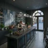 Modern Copper Bar Glass Chandelier - Thumbnail Image 3