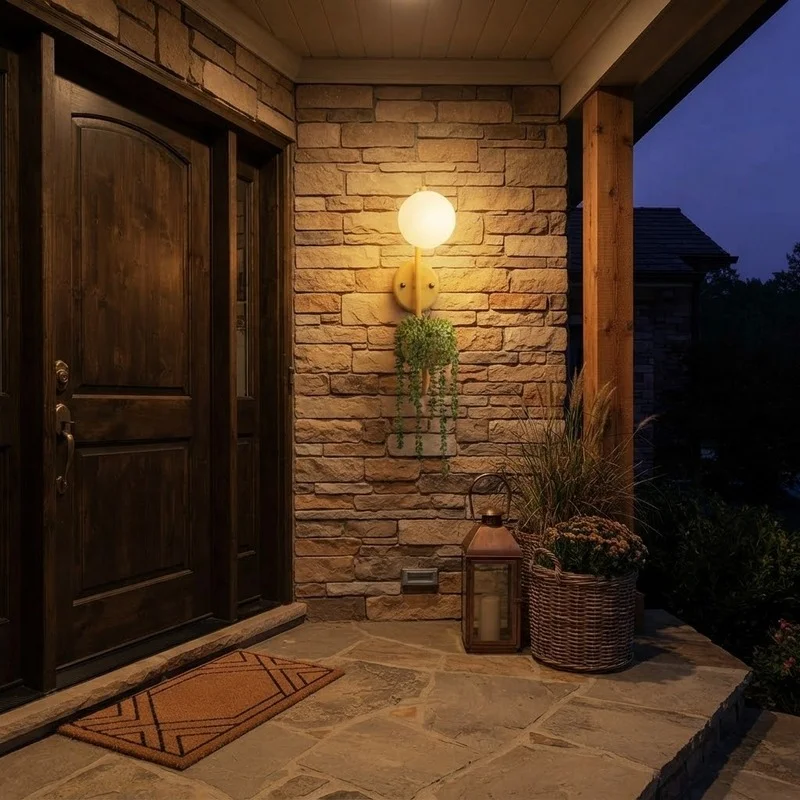 Minimalist Warm Glass Plant Sconce - Image 7