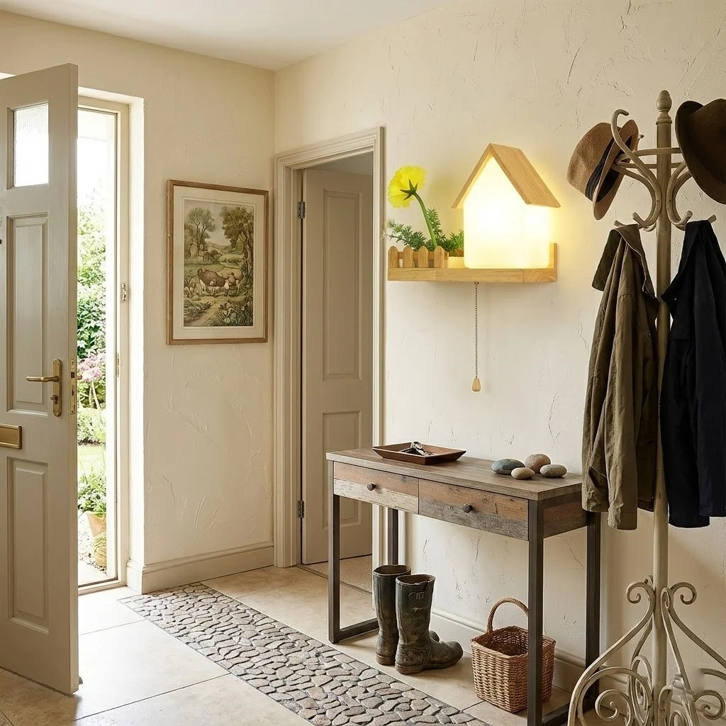 Wood House Design Plant Wall Lamp - Image 10