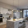Modern Copper Bar Glass Chandelier - Thumbnail Image 7