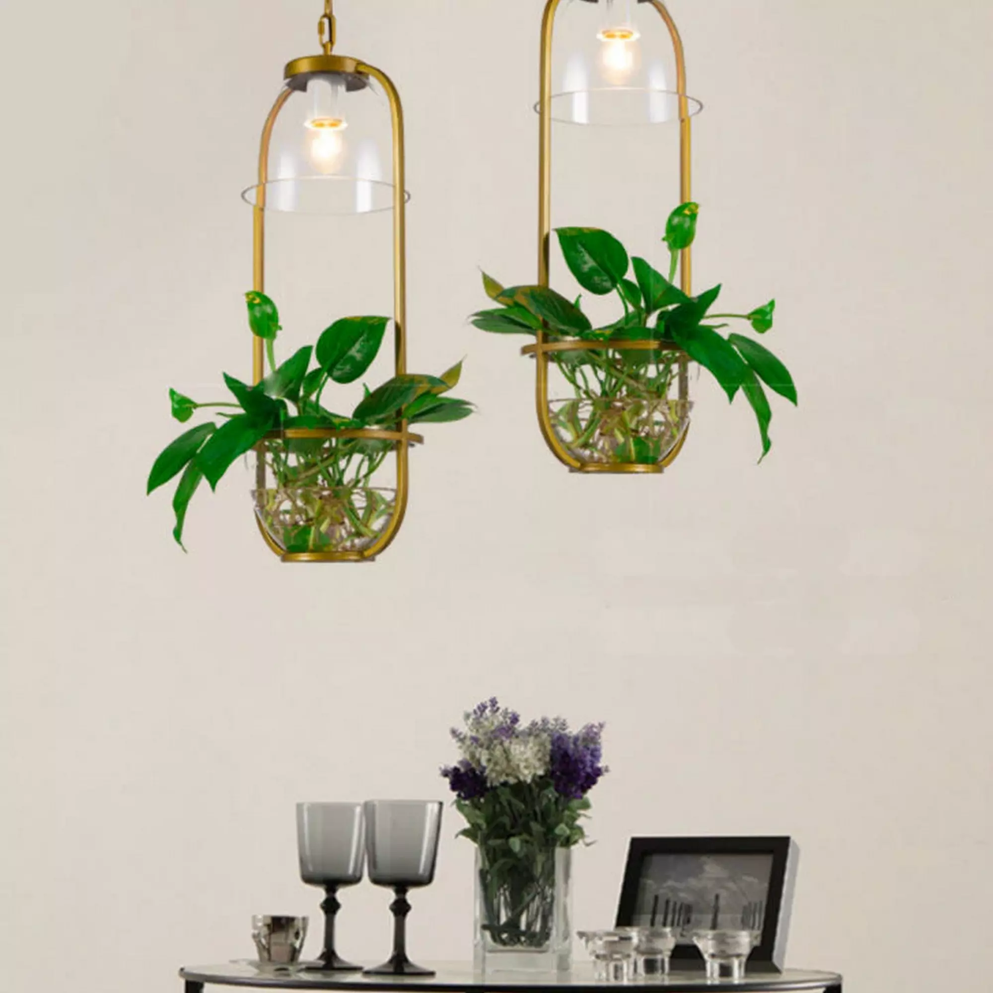 Nordic Plant Chain Pendant Lamp - Image 3
