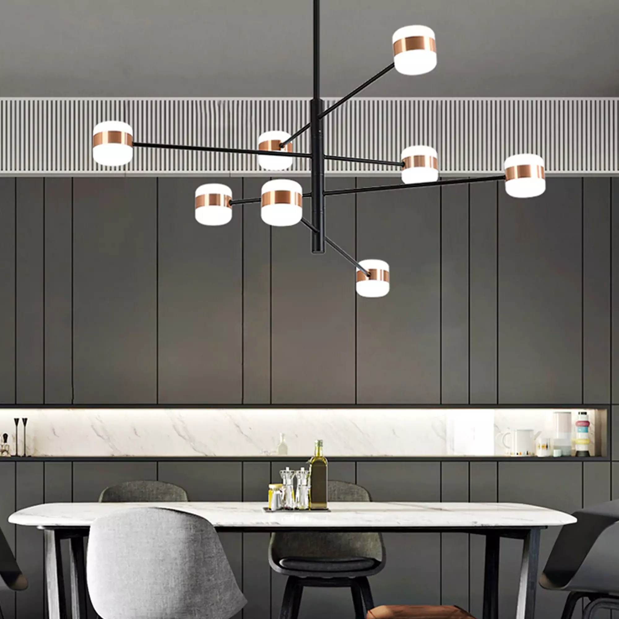 Modern Aluminum Long Arm Chandelier - Image 3