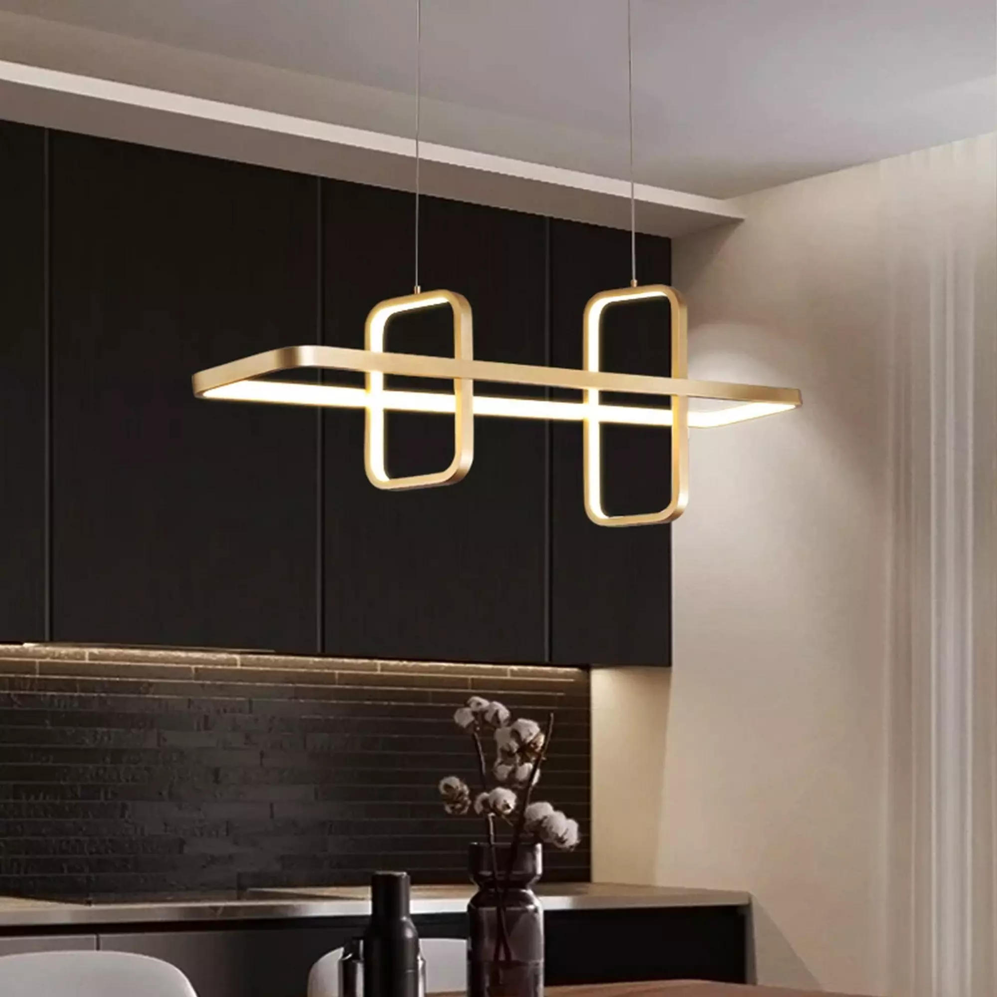 Luxury Rectangular Box Dining Chandelier - Image 2