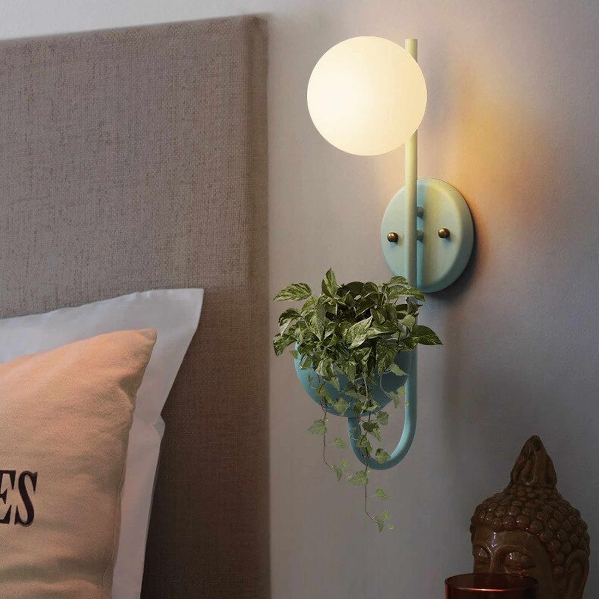 Minimalist Warm Glass Plant Sconce - Image 8