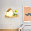 Wood House Design Plant Wall Lamp - Thumbnail Image 9