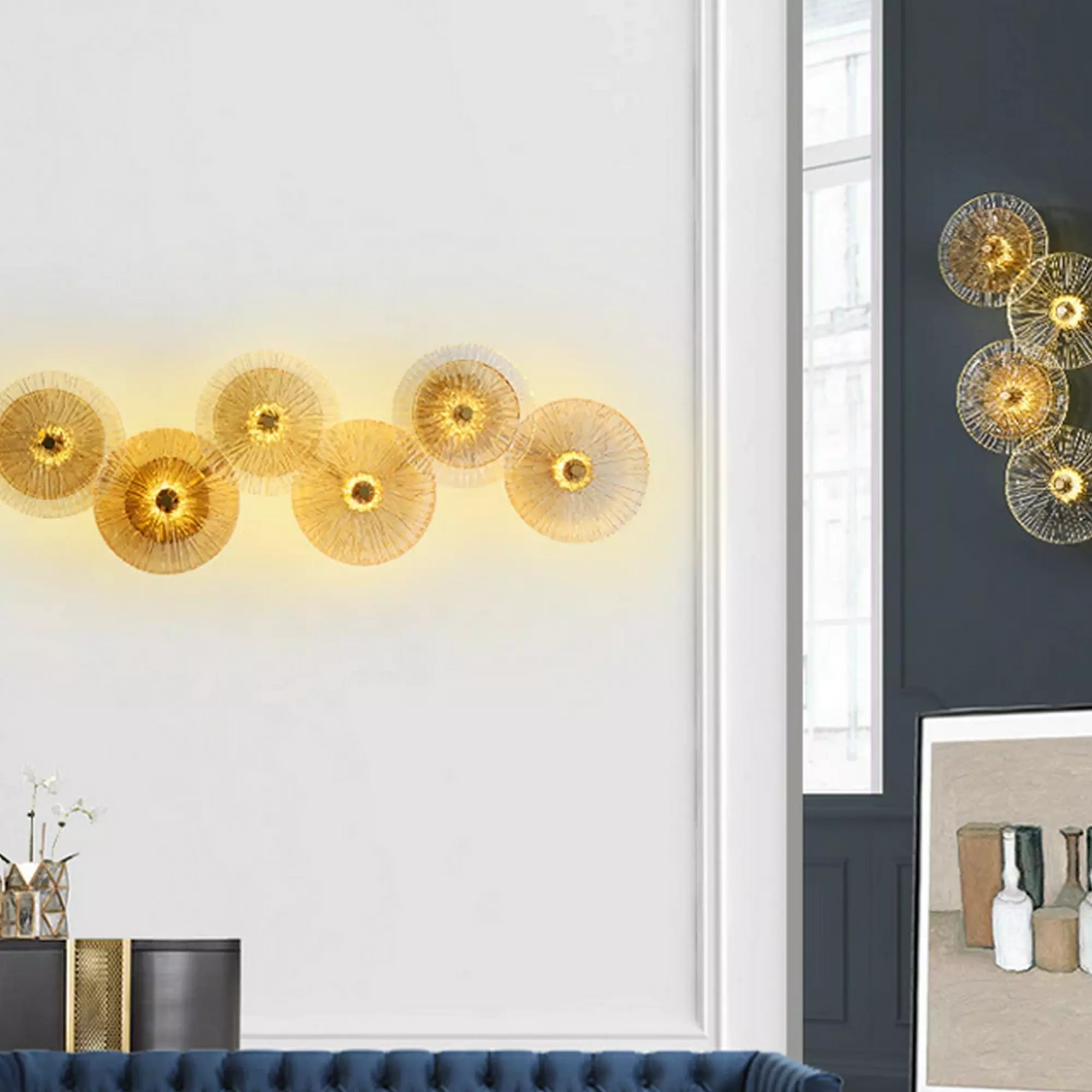 Round Lotus Leaf Design LED Wall Lamp - Image 3