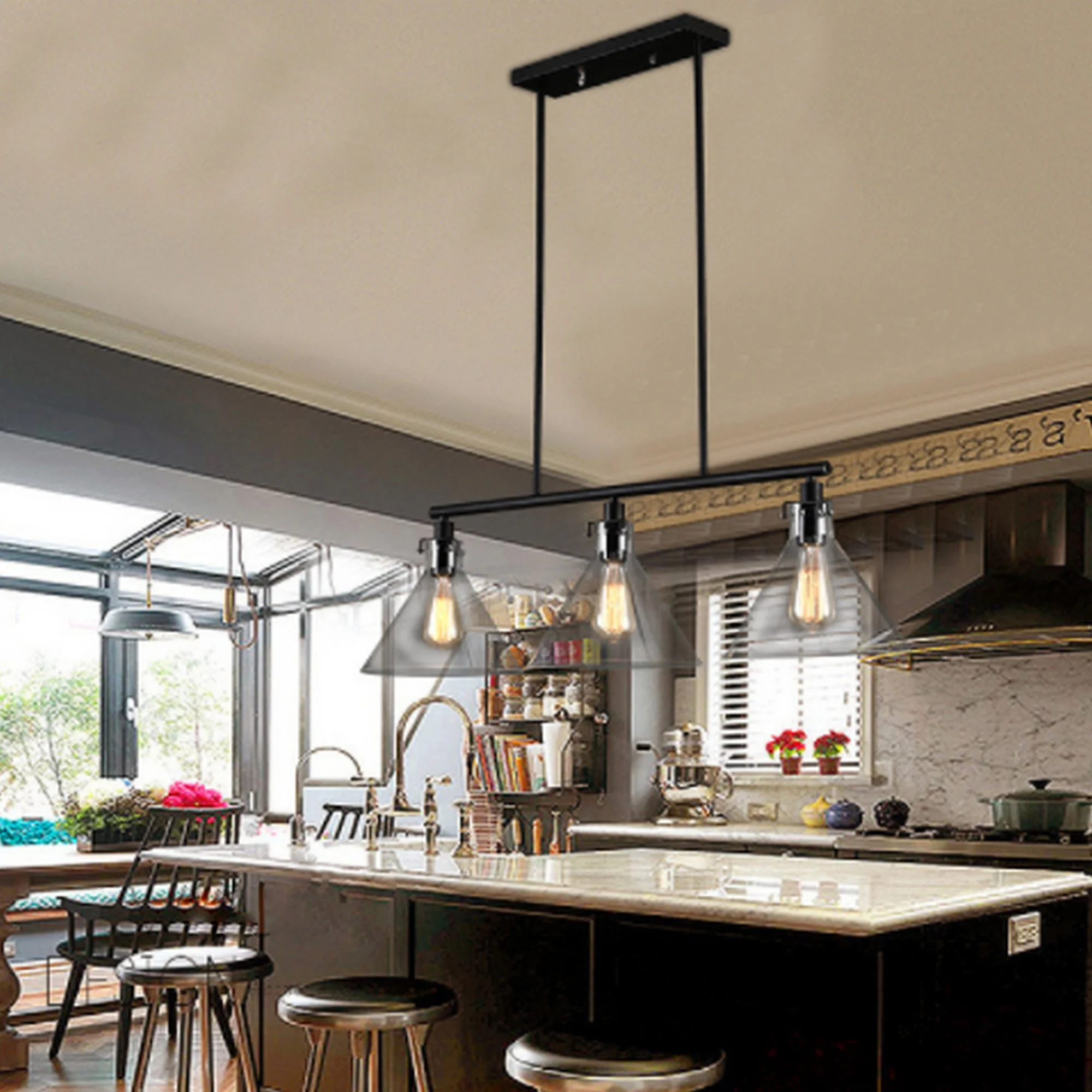 American Style Black Retro Chandelier - Image 4