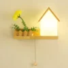 Wood House Design Plant Wall Lamp - Thumbnail Image 12
