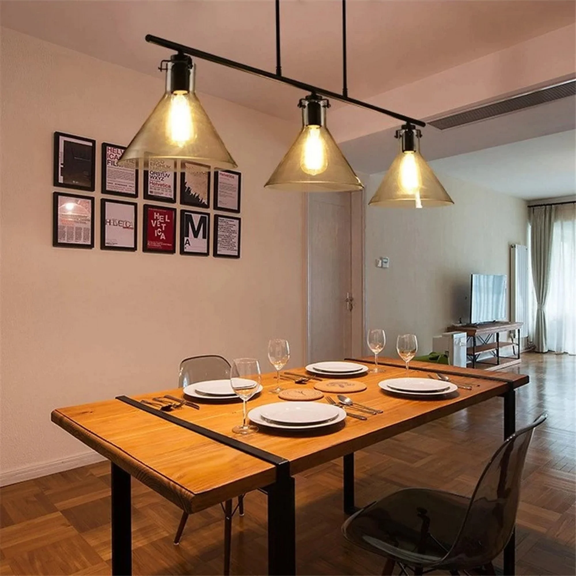 American Style Black Retro Chandelier - Image 3