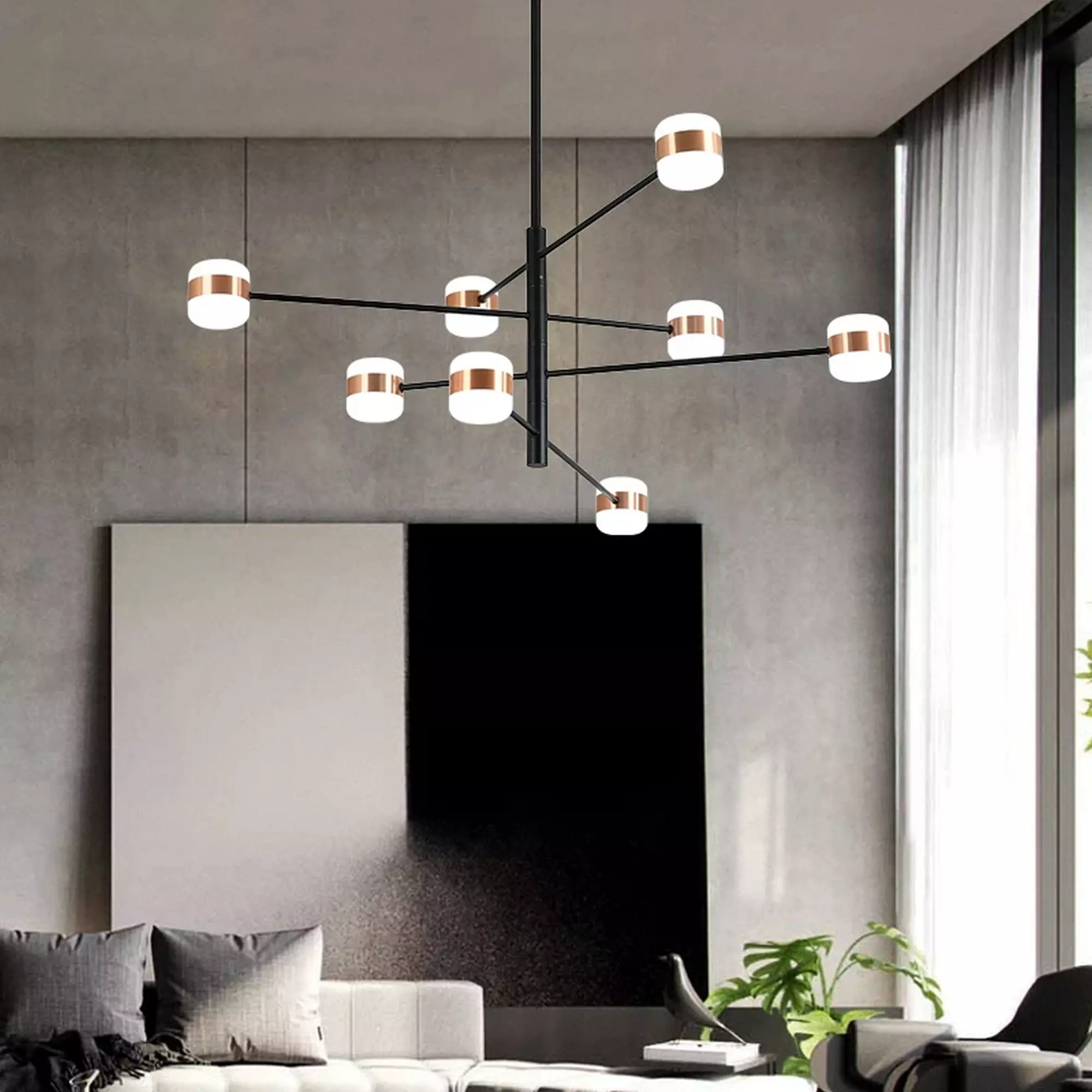 Modern Aluminum Long Arm Chandelier - Image 5