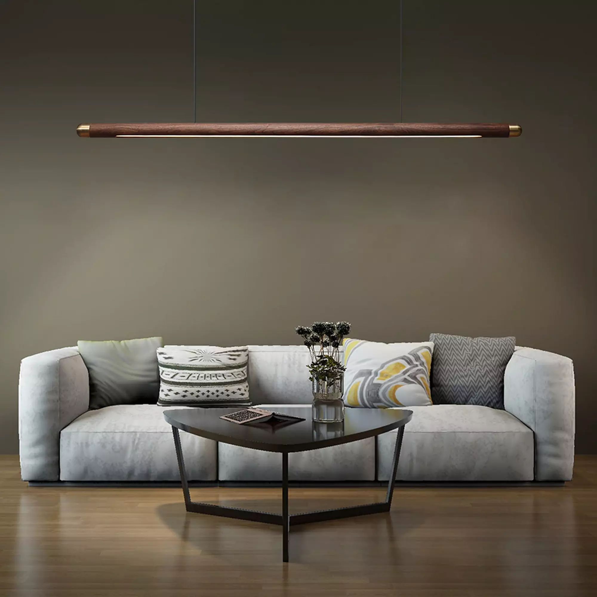 Modern Black Walnut LED Chandelier - Image 5