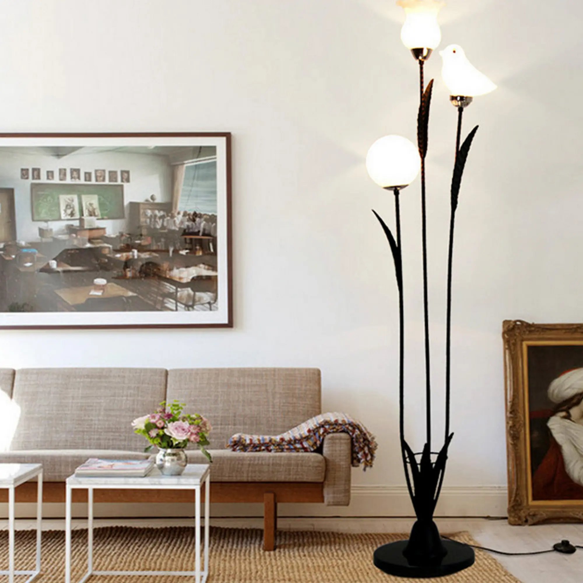 Flower & Bird Design Floor Lamp - Image 5
