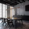 Modern Black Walnut LED Chandelier - Thumbnail Image 6
