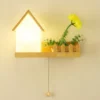 Wood House Design Plant Wall Lamp - Thumbnail Image 13