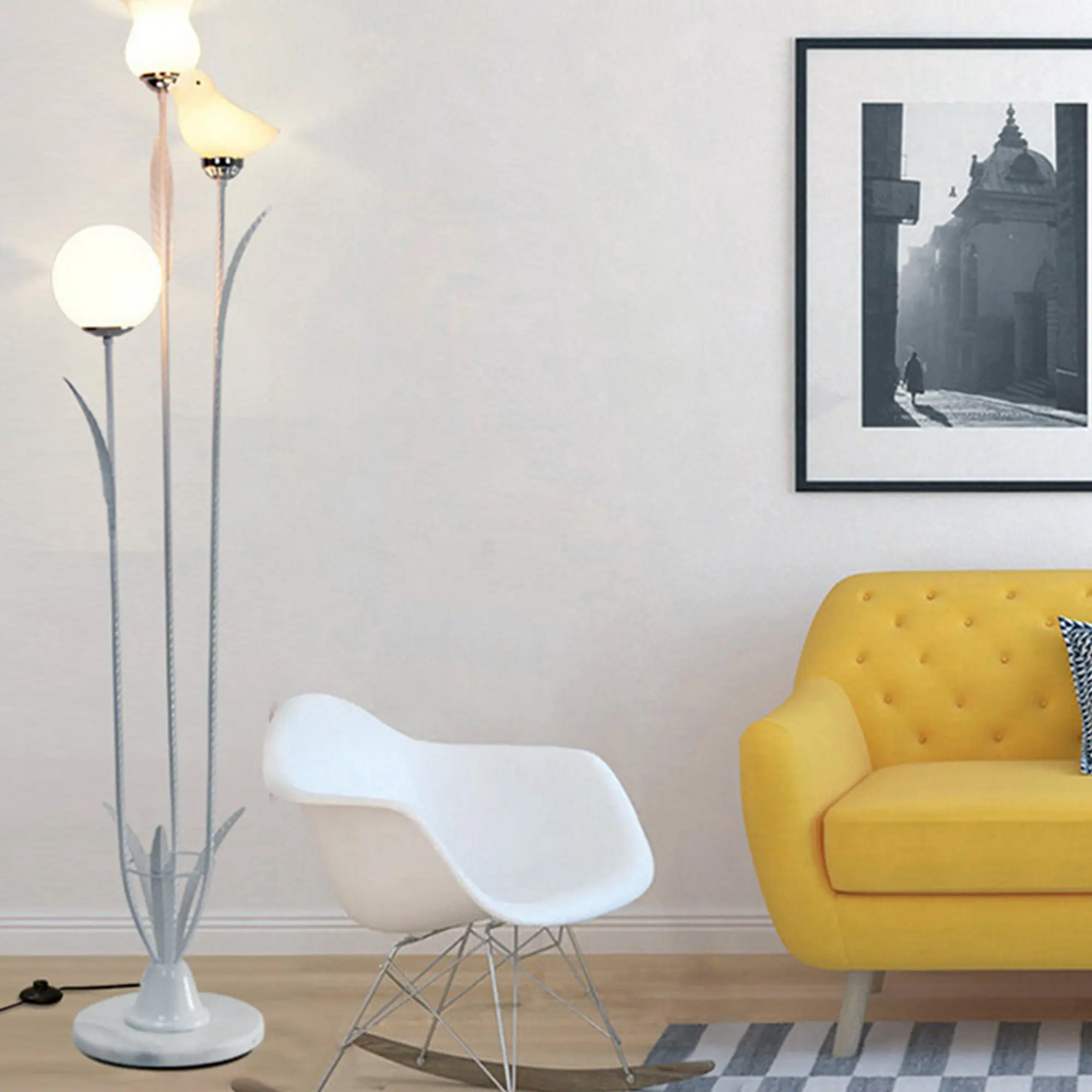Flower & Bird Design Floor Lamp - Image 6