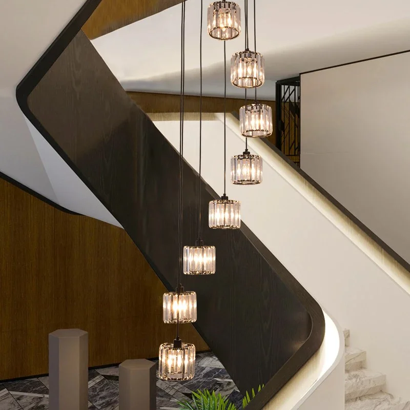 Charming Black & Gold Spiral Staircase Chandelier - Image 12