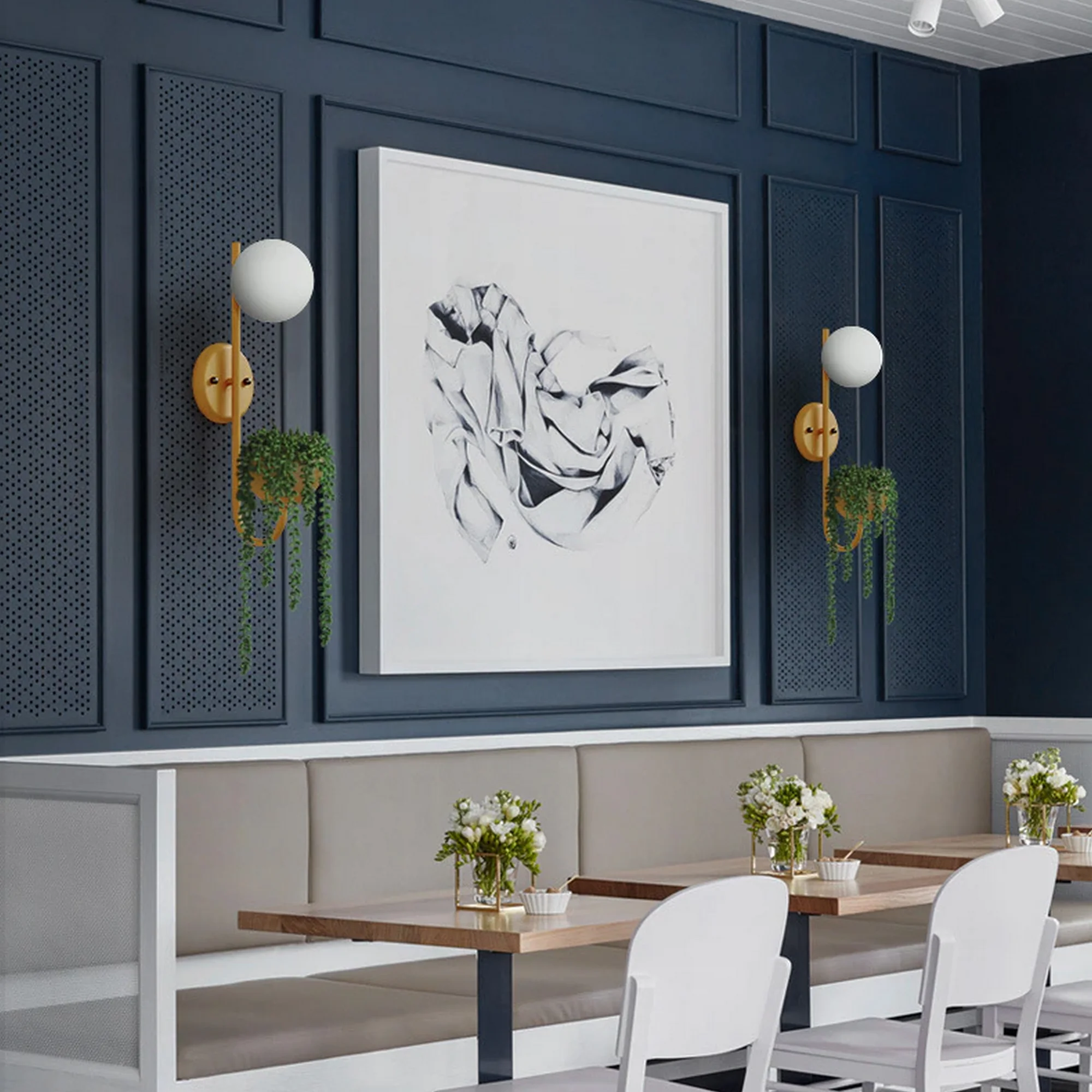 Minimalist Warm Glass Plant Sconce - Image 3
