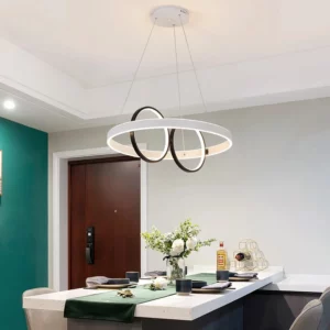 Gold & White Ring LED Chandelier