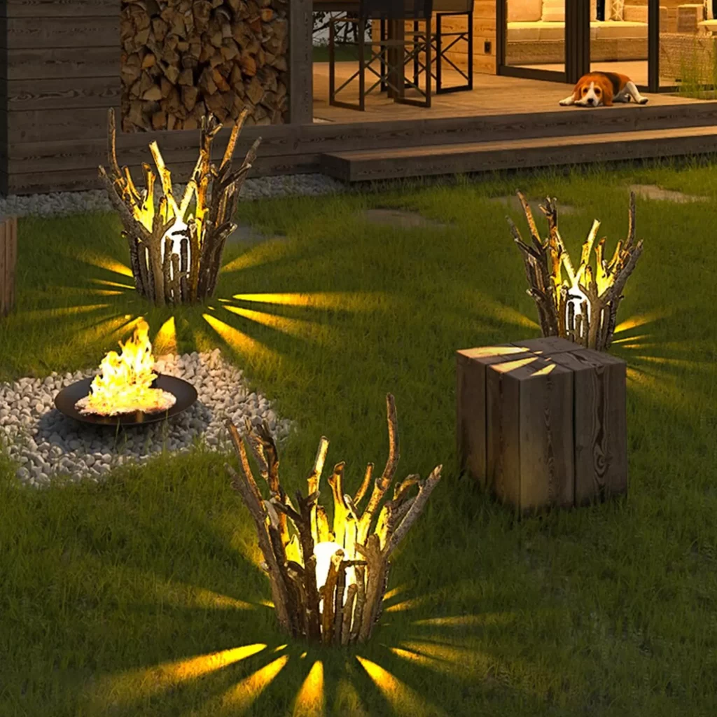 Contemporary Style Waterproof Outdoor Lamp with warm plant like finish for decorating outdoor spaces