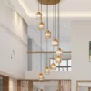 Charming Black & Gold Spiral Staircase Chandelier - Thumbnail Image 4