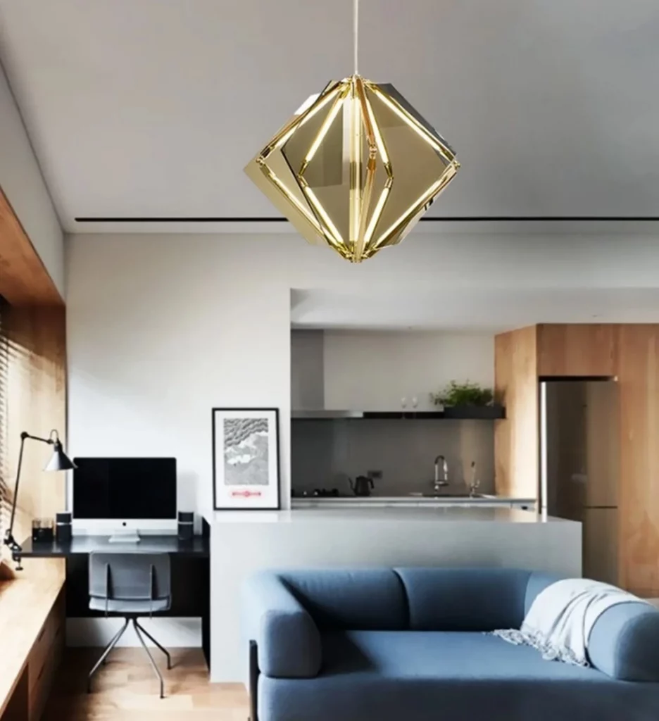 Modern luxury interior showcasing Sculptural Glass Orb Pendants with translucent forms and soft glow, creating an elegant focal point in contemporary living spaces