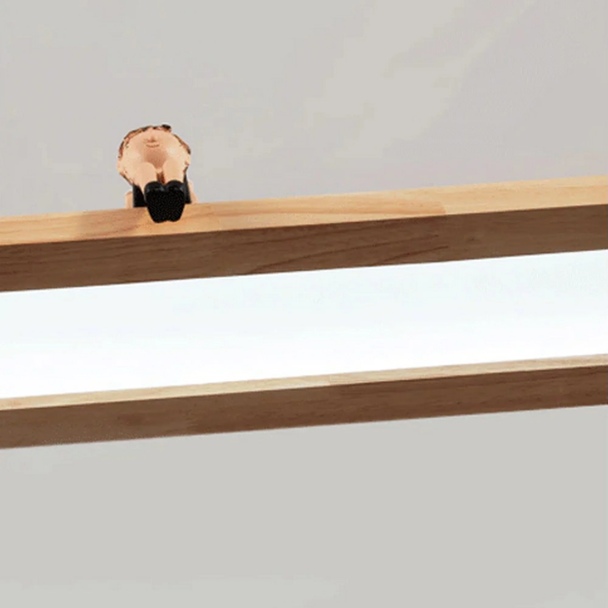Nordic Style Rectangular Wooden Chandelier - Image 7