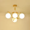 Modern 4 Heads Wooden Chandelier - Thumbnail Image 9