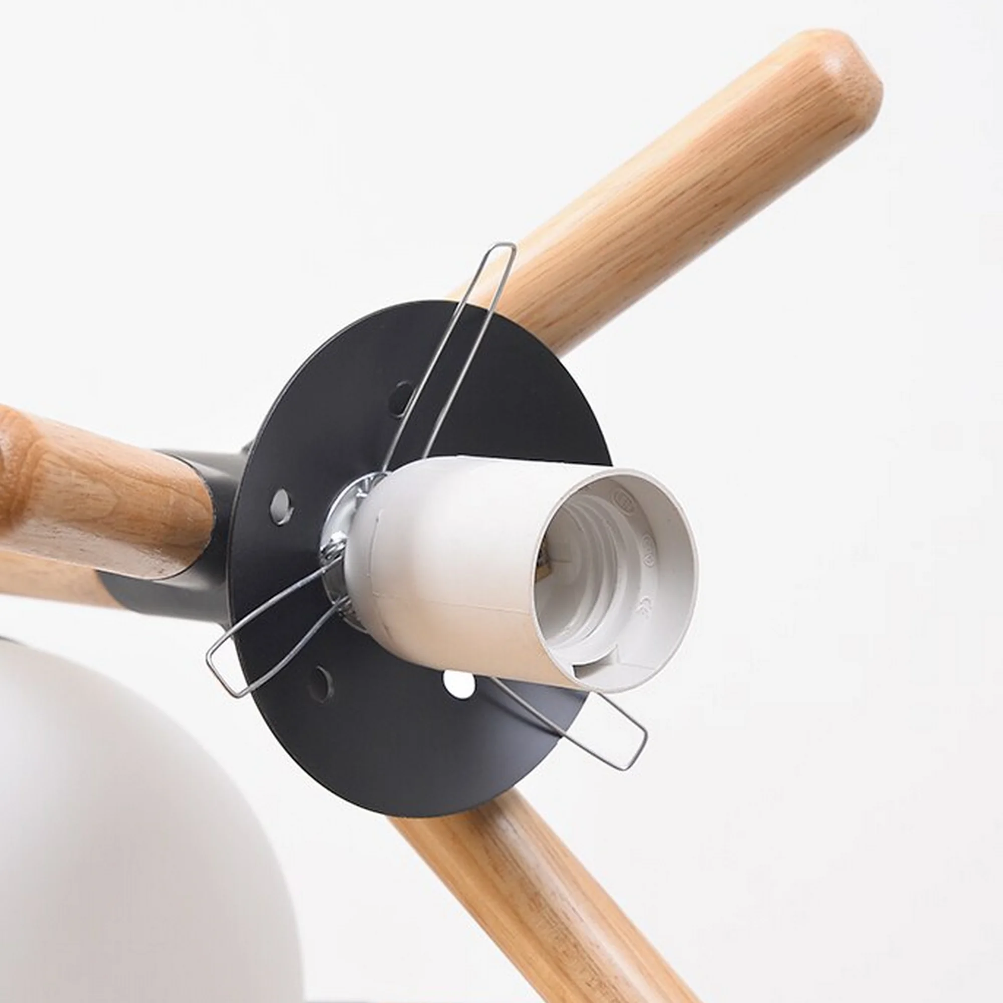 Modern 4 Heads Wooden Chandelier - Image 12