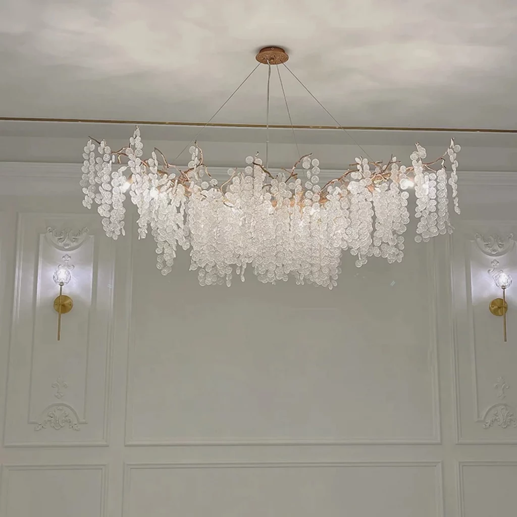 Crystal Branches Chandelier with branches consisting of crystal leaves