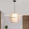 Round Bamboo Pendant Light - Thumbnail Image 7