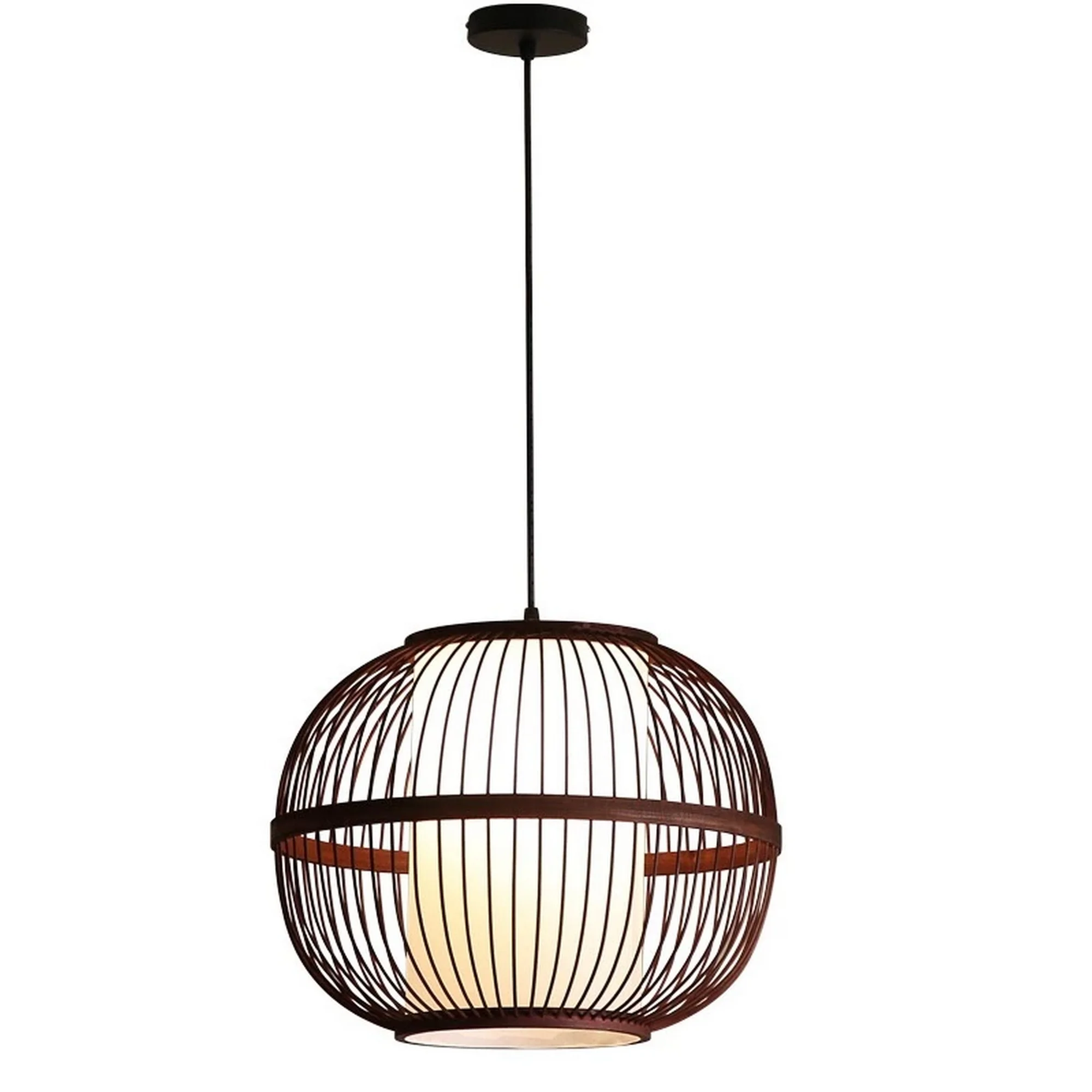 Round Bamboo Pendant Light - Image 9