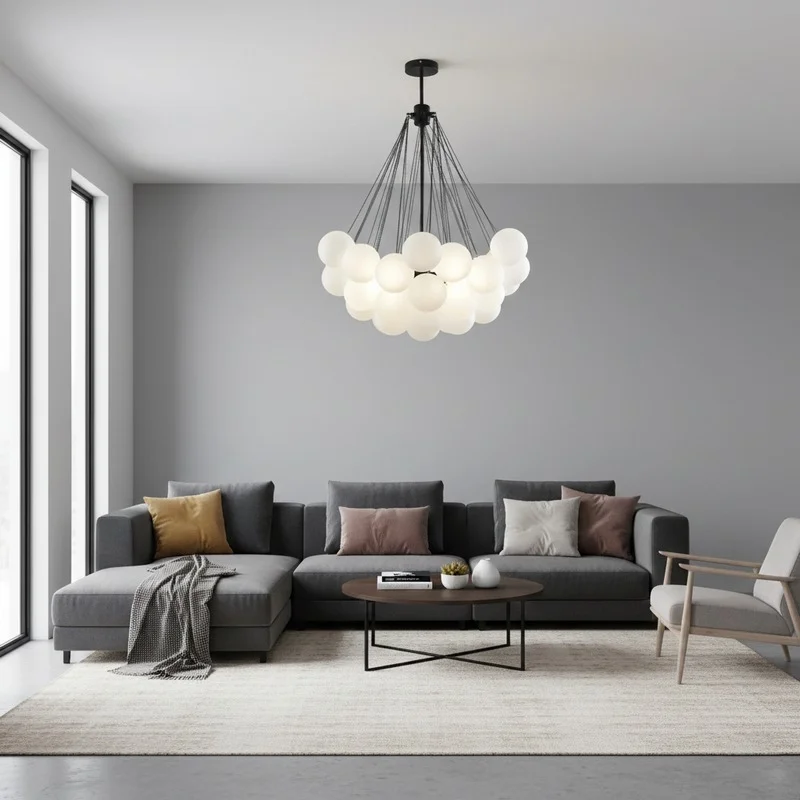 Frosted Glass Balloons Chandelier - Image 6