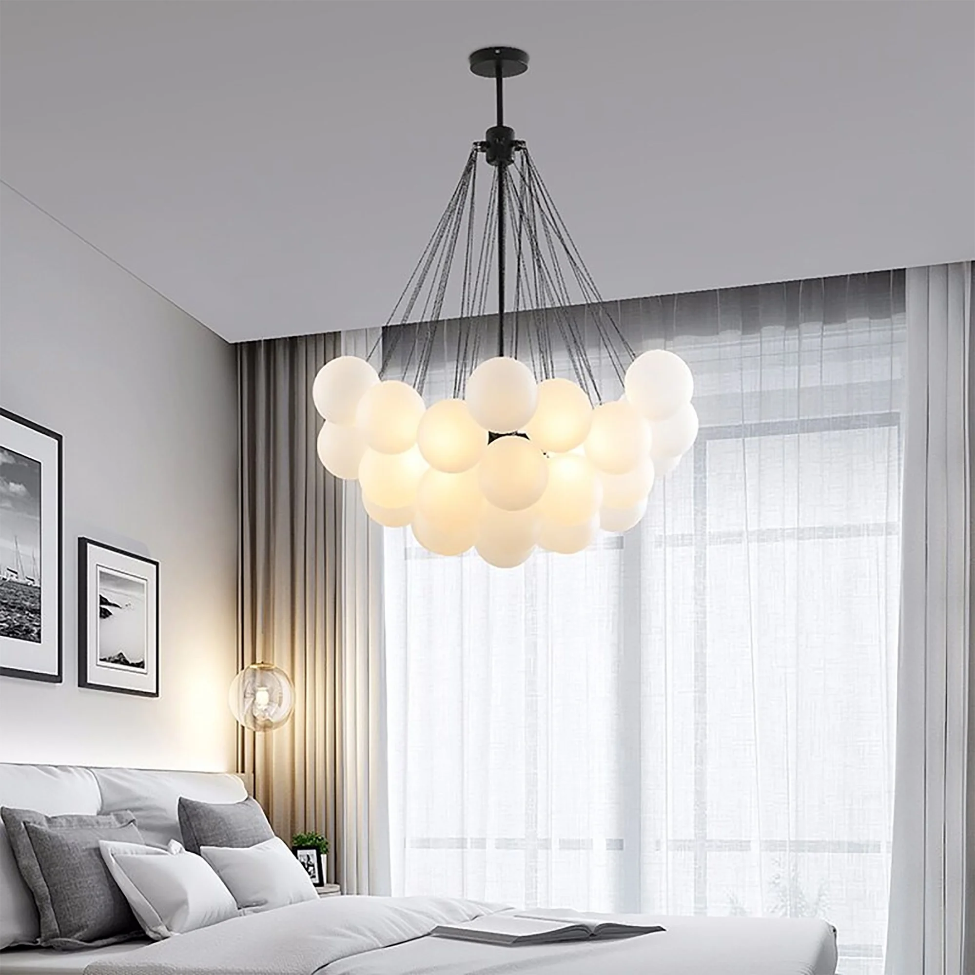 Frosted Glass Balloons Chandelier - Image 5