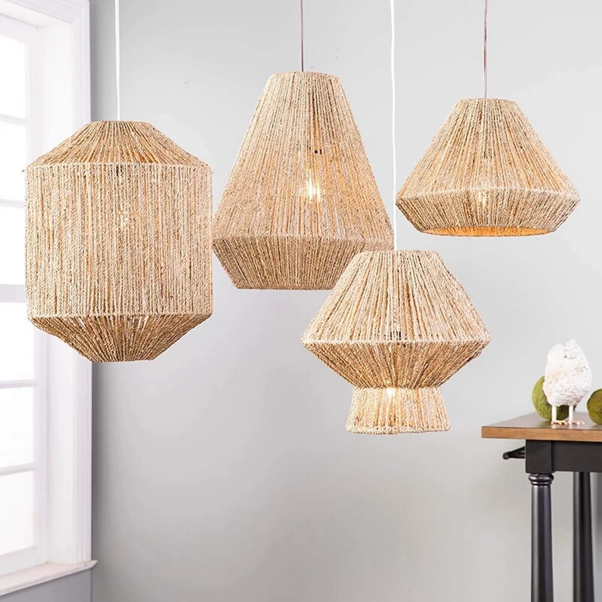 Retro Design Hemp Rope Pendant Light - Image 4