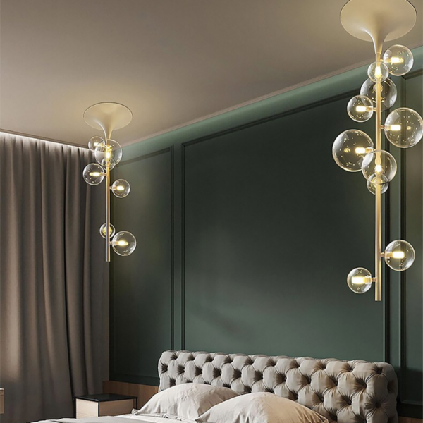 Bubble Design Tree Branch Chandelier with bubble like warm elongated finish