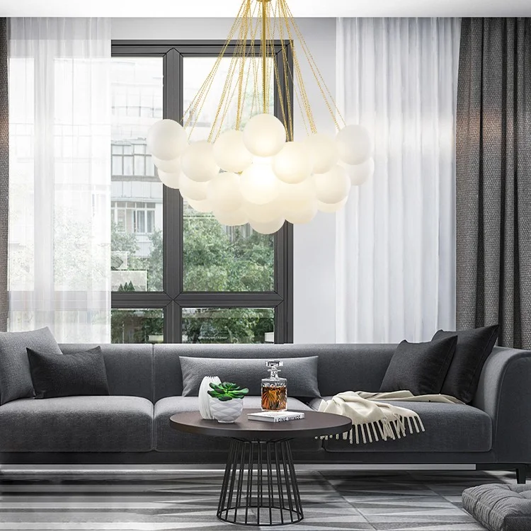 Frosted Glass Balloons Chandelier - Image 7