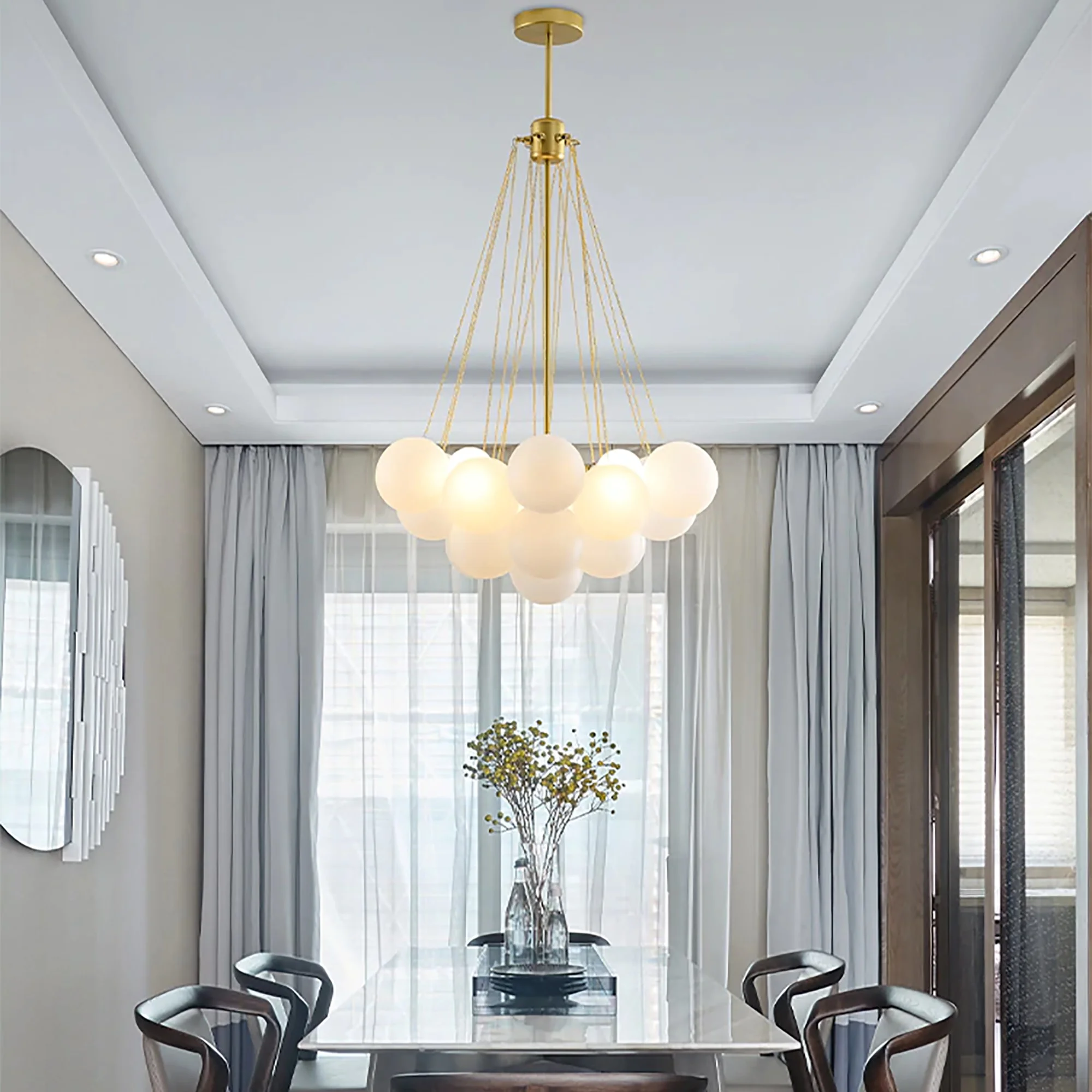 Frosted Glass Balloons Chandelier - Image 8